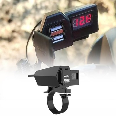 Wasserdichtes Dual USB Motorrad Ladegerät mit Lenker und Spiegelhalterungen