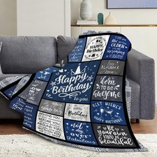 Happy Birthday Inspirational Quotes Fleece Blanket Soft Warm Flannel Throw
