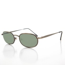 Antique Gunmetal Oval Alloy Vintage Sunglasses - Hall