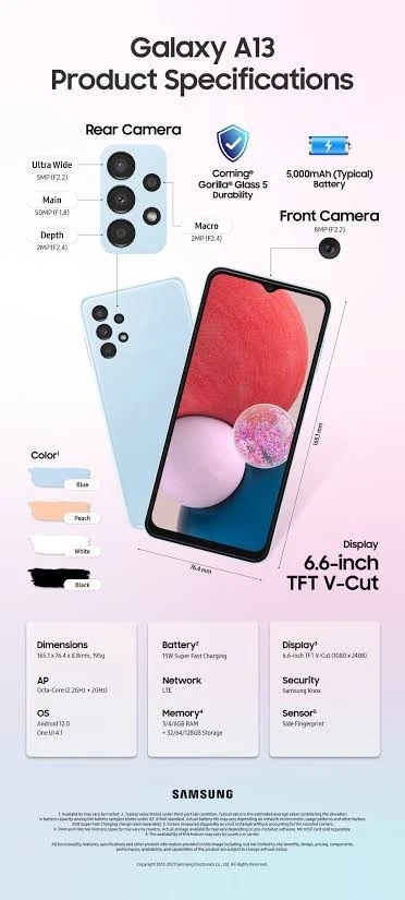 Samsung Galaxy A13 · 32GB, foto 2 di 5