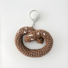 Handmade Crochet Pretzel Keychain Amigurumi Food Plush Bag Charm Cute Gift