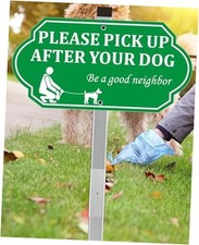 Heavy Duty Aluminum Clean Up After Your Dog PICK UP AFTER YOUR DOG SIGN - TY2