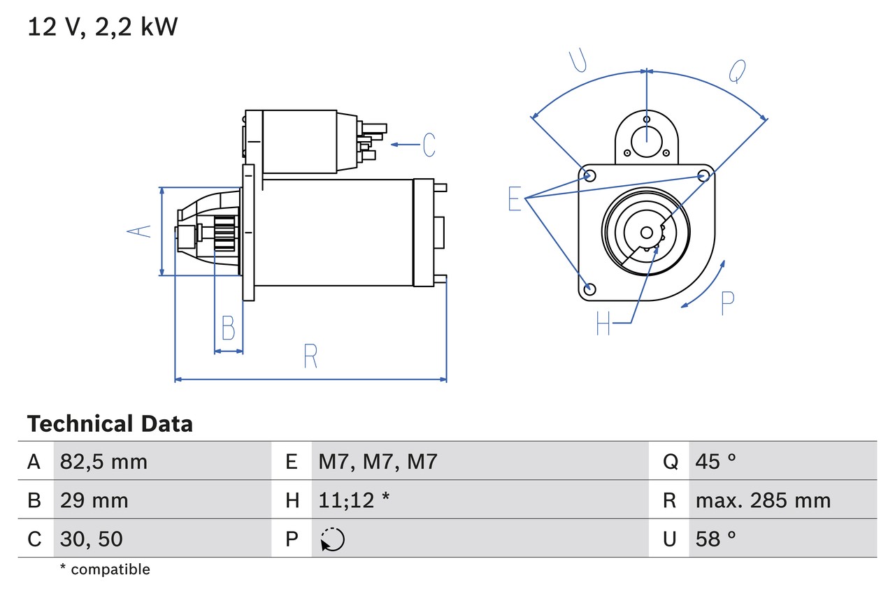 BOSCH 0 986 010 600 Starter for CITROËN,PEUGEOT,TALBOT