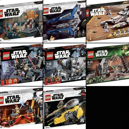 LEGO Star Wars Prequel Lot of 8 Sets Minifigures and Parts