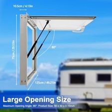 Window for Food Truck, 50 x 30 Inch Aluminum Alloy