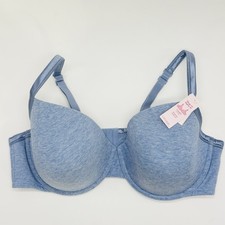 Lane Bryant Cacique Cotton Lightly Lined T-Shirt Bra Heather Blue 46DD NWT