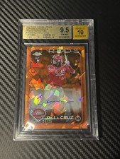 2024 Topps Chrome Update Orange Refractor /25 Auto ELLY DE LA CRUZ BGS 9.5 Pop 1