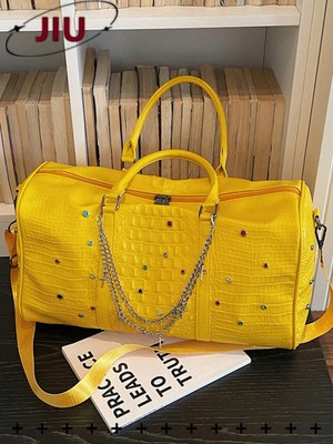Y2K Style Large Capacity Travel Bag, Handbag, Punk Multi Pocket Luggage Bag,