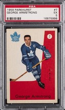 1959 PARKHURST #7 GEORGE ARMSTRONG PSA 5