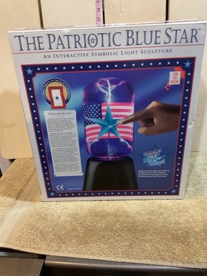 THE PATRIOTIC BLUE STAR  INTERACTIVE SYMBOLIC LIGHT SCULPTURE FLAG Brand New