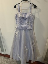 Jovani Purple Floral Embroidered Tulle A-Line Sweetheart Lined Dress 10