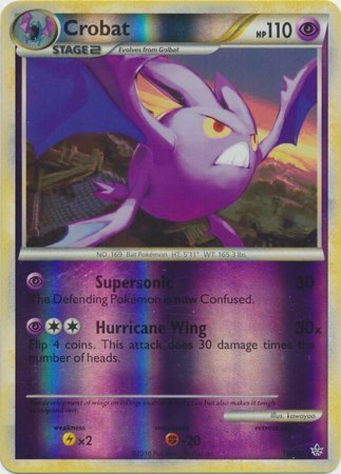 Crobat - 14/95 - Rare - Reverse Holo NM, English Pokemon Unleashed