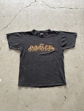 VINTAGE 1990s Harley Davidson Black Flame Logo Short Sleeve Size M/L