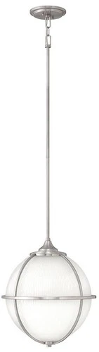 Hinkley Pendant Odeon Medium Orb Pendant 15" Brushed Nickel - Picture 1 of 6