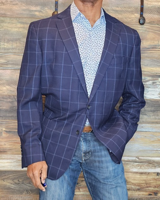 #ad #ad Brooks Brothers Madison Fit Reda 1865 Italian Wool Blue Windowpane Blazer 46R $135.00