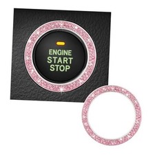 Bling Crystal Double Rhinestone Car Engine Start Decoration Ring, 1 PC Pink1