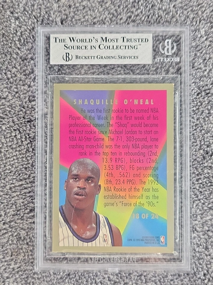 1993/94 Fleer Rookie Sensation No18 Шакил О'Нил Орландо Мэджик - Изображение 2 из 2