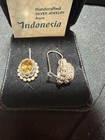Artisan Crafted Sterling Citrine Oval Drop Earrings 3 Carats — photo 2