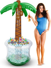 Inflatable Palm Tree Cooler - Blow up Palm Tree Party Cooler, Luau Hawaiian Trop