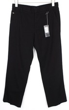 Richmond Men's Trousers 48 Black Cotton Casual Stretch With Pleats