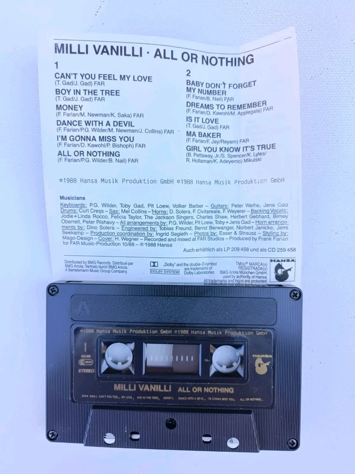 MILLI VANILLI - All Or Nothing  Rare Indonesia Cassette Tape 1988 FREE POST AU - Image 3 of 3