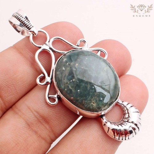 Jasper Gemme 925 Collier Plaqué Argent Handmade Bijoux Cadeau 27 Gms N