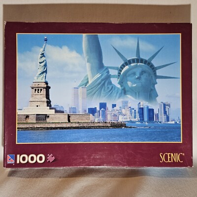 Scenic Panorama New York Skyline Statue of Liberty Jigsaw Puzzle 1000 ...