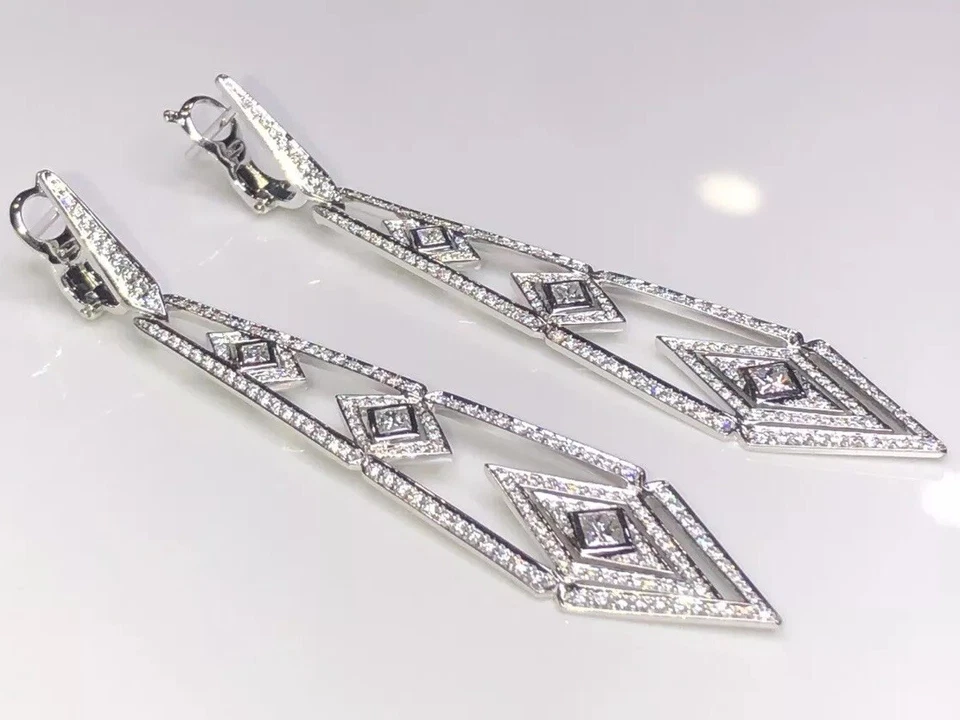 KAT FLORENCE INDICOLITE EARRINGS WITH D FLAWLESS DIAMONDS SET IN 18K WHITE GOLD - Image 2 of 4