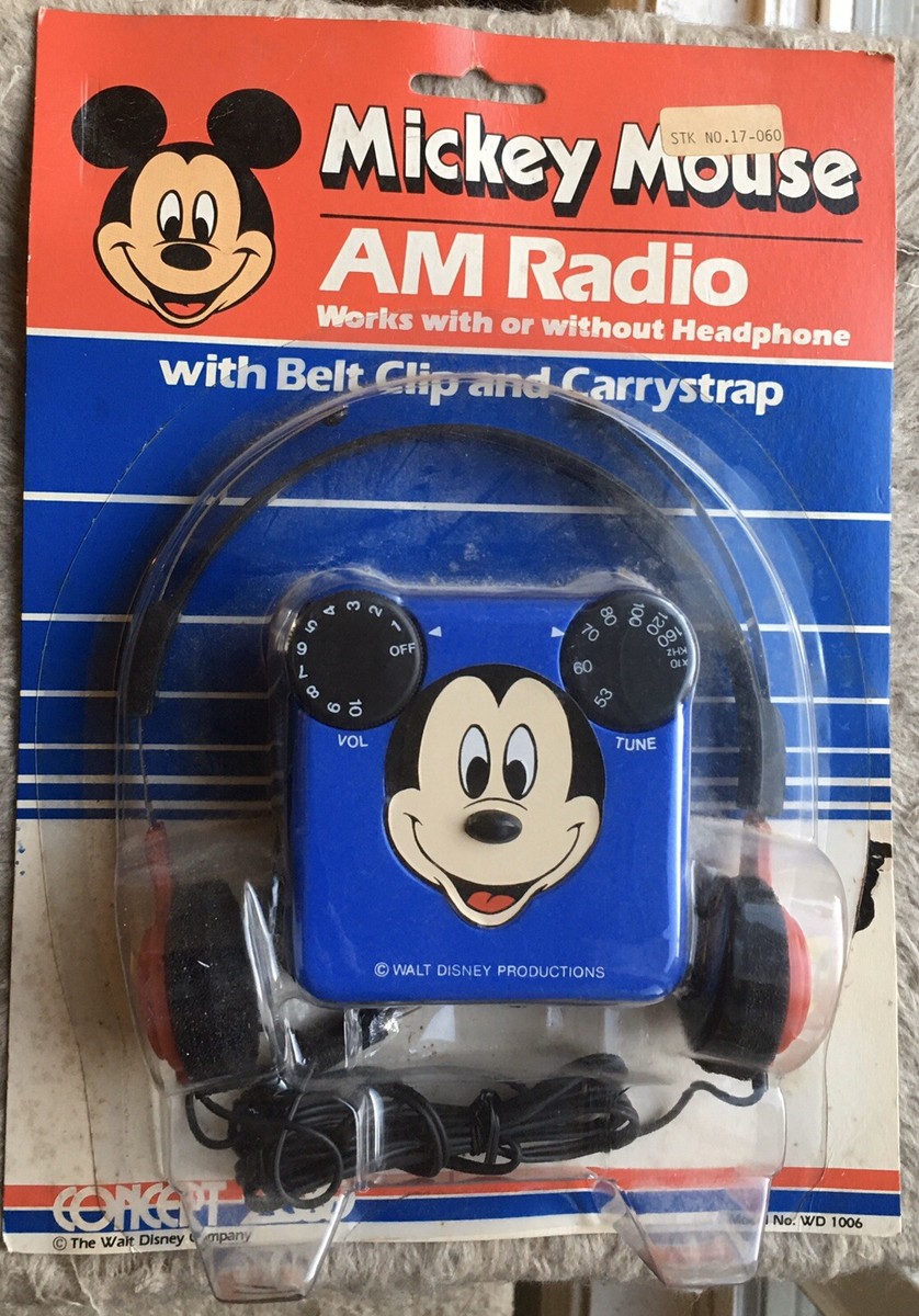 Vintage ca.1970's MICKEY MOUSE Walkman AM RADIO in Pkg