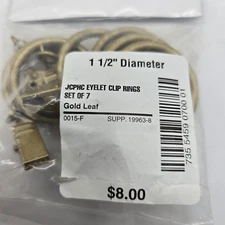 Eyelet Clip Rings Gold Leaf Metal - Set of 7 - JCPenney Home Collection - 1.5" D