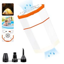Portable Air Mattress Pump 4000mAh Battery Quick Inflate/Deflate with Light