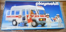 1987 Geobra Playmobil 3456 Krankenwagen weißes Dach komplett!