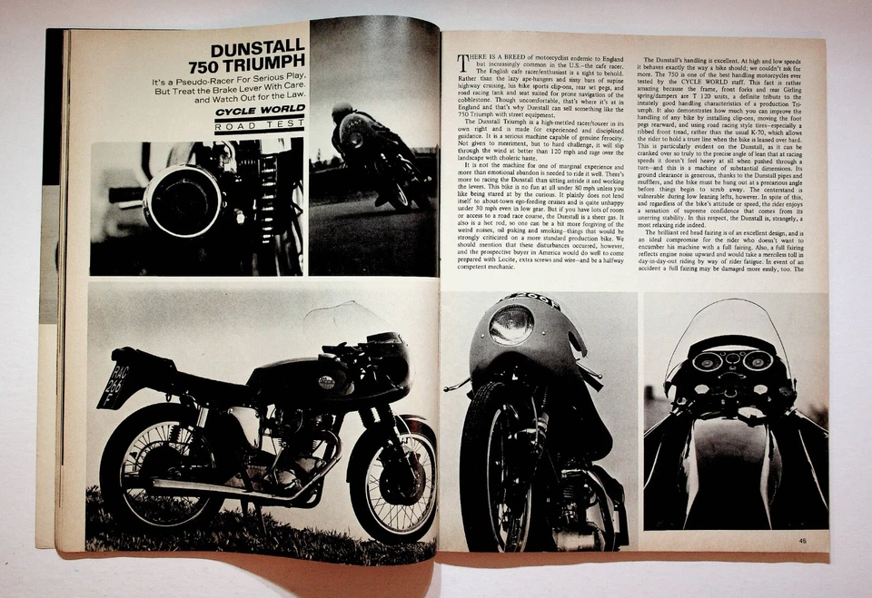 1969 Июнь Cycle World Мотоциклетный Журнал Dunstall 750 Triumph Yamaha 250 - Изображение 4 из 4