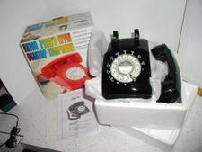 Squdin Retro 1970's Black Desktop Rotary Telephone Model CTR307