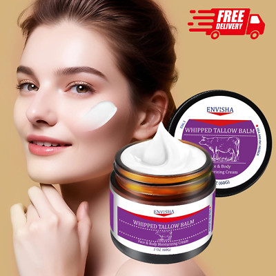 Whipped Tallow Balm Face Cream with Collagen & Hyaluronic Acid for Anti-Aging