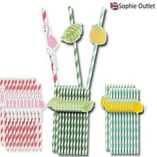 Paper Drinking Straws Disposable Summer BBQ Hen Party Tableware Decor UK