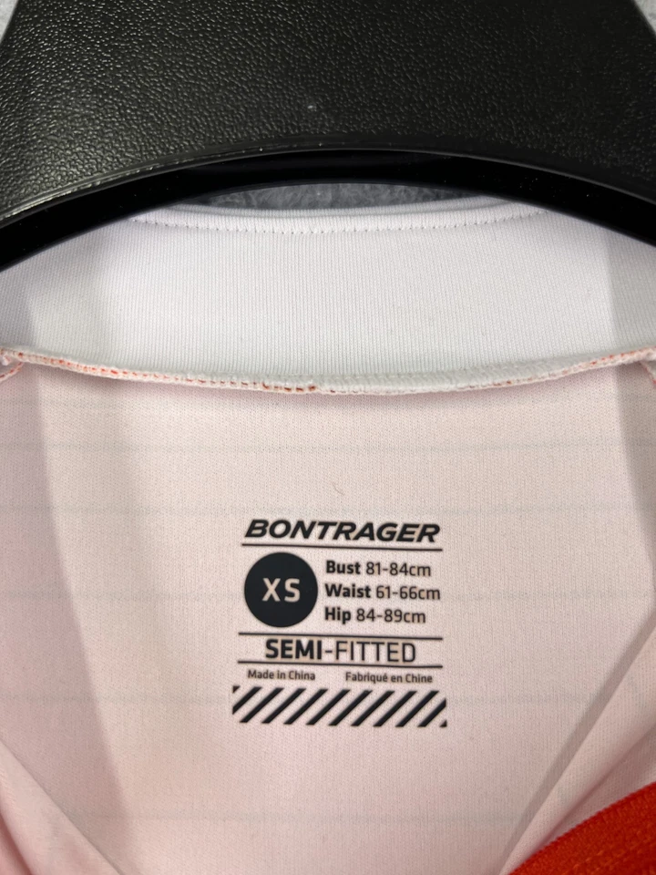 Bontrager Cycling Jersey Womens Extra Small Red Gray White 1/4 Zip Polyester - Image 3 of 4