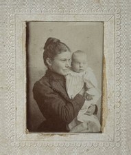 1880s-1890s Mother And Baby Cabinet Card Portrait Victorian Woman Holding Infant