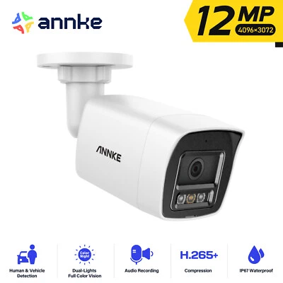 ANNKE 12MP Audio POE IP Security Camera Full Color Night Vision H.265+ AI C1200