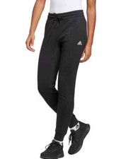 adidas Women's Black/White Linear French Terry Cuffed Joggers IC6868 Size S