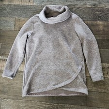 Lands' End Women's L 14-16 1/4 Fleece Pullover Sweatshirt Mock Turtleneck