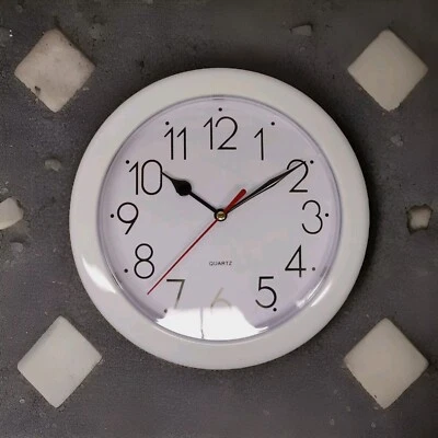 GENERIC PRIVATE BRAND Geneva Clock Company Round Plastic Wall Clock 8 Inch, White, Black Dial 180415