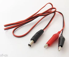 1set 1M/3.3ft 5.5x2.1mm DC Male Plug to Dual Alligator Clip DC Power Cable