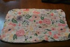 Pottery Barn Kids Flora Organic Muslin Changing Pad pastel floral EUC