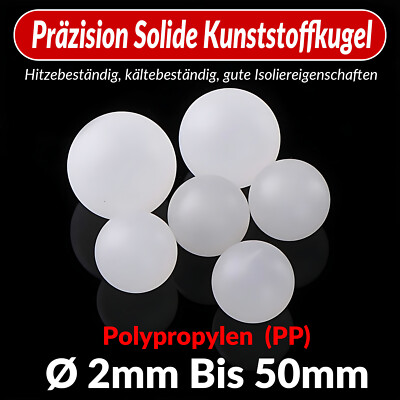 Präzision Solide (PP) Kunststoffkugel Polypropylen Dichtungskugel Ø 2mm Bis 50mm