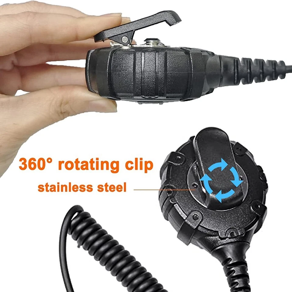 Radio Mic for Motorola Walkie-Talkie Earpiece Shoulder Microphone Push to Talk - Bild 3 von 4