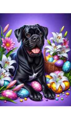 Cane Corso Black Easter Holiday Flag