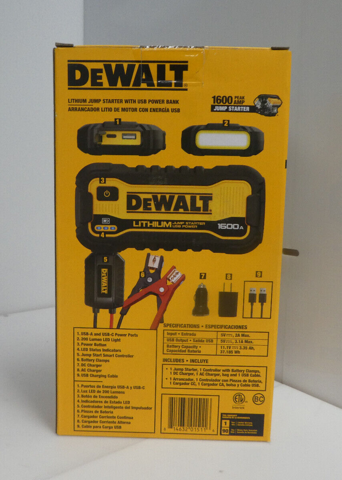 DeWalt DXAELJ16 Lithium Jump Starter with USB Power Bank New eBay