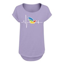 Frauen Long Slub TShirt Karneval im Herzen mädchen funshirt narrenkappe ekg 