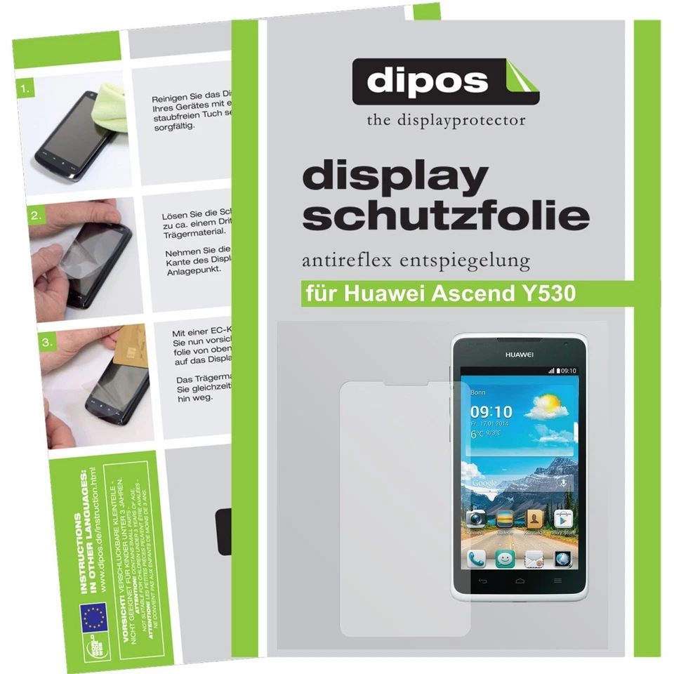 Schutzfolie für Huawei Ascend Y530  matt Display dipos Displayfolie - Bild 1 von 4